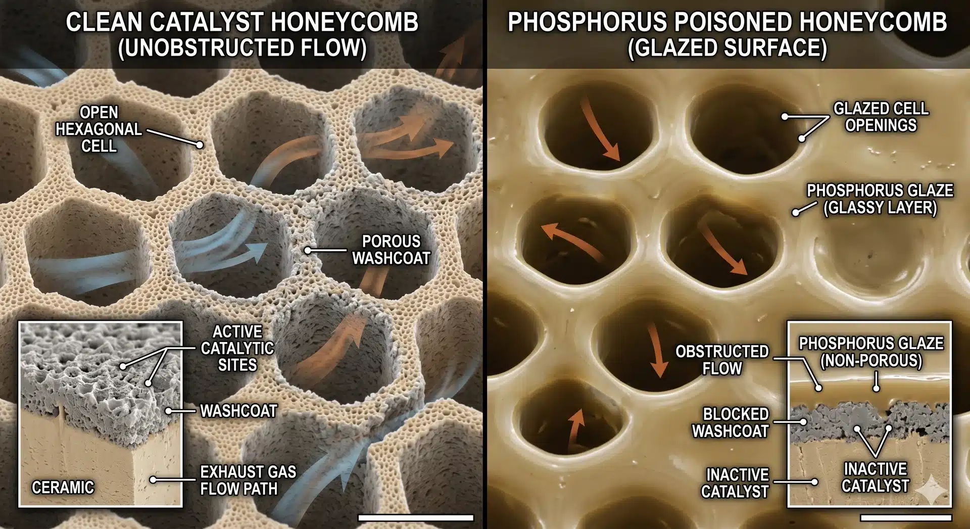 Bộ lọc xúc tác bị hỏng do ảnh hưởng của độ nhớt dầu nhớt đến khí thải kém chất lượng